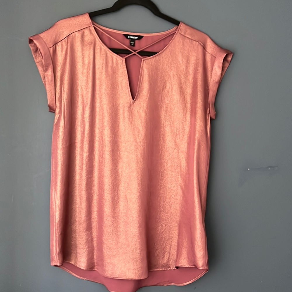 Express blouse in rose with gold shimmer in medium